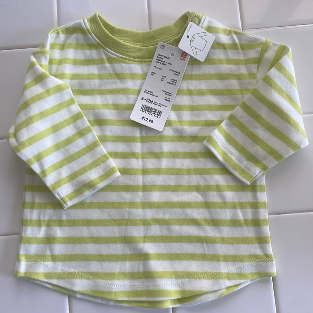 New Uniqlo Baby long sleeve tee shirt 6-12 months